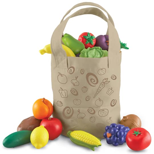 Learning Resources New Sprouts Fresh Picked Fruit &#x26; Veggie Tote